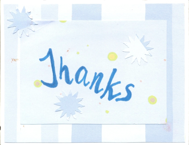 Lisa's Thanks card - outside